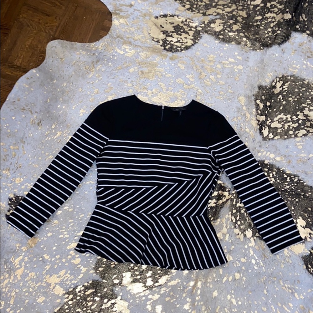 Black & White Peplum Top